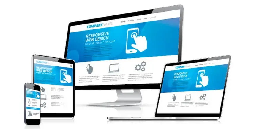 Four devices open on a responsive web design website
