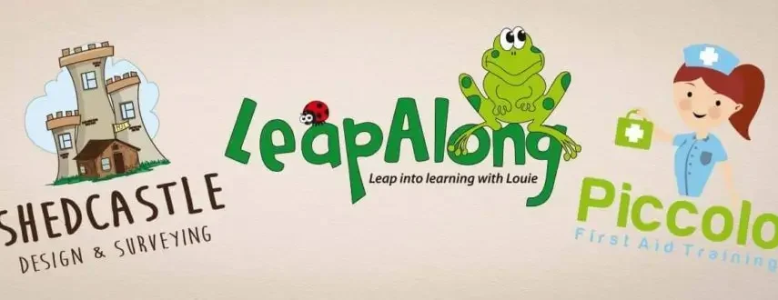 Shedcastle, Leapalong and Piccolo logos for bespoke logo design