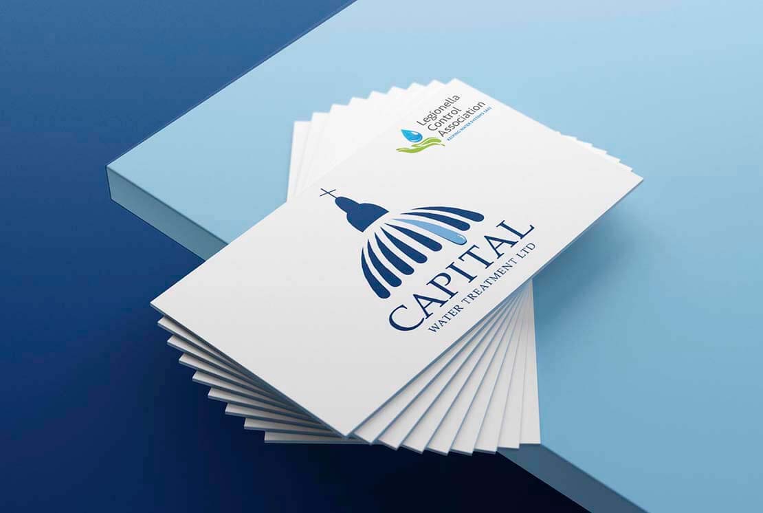 capital water treatment business card design