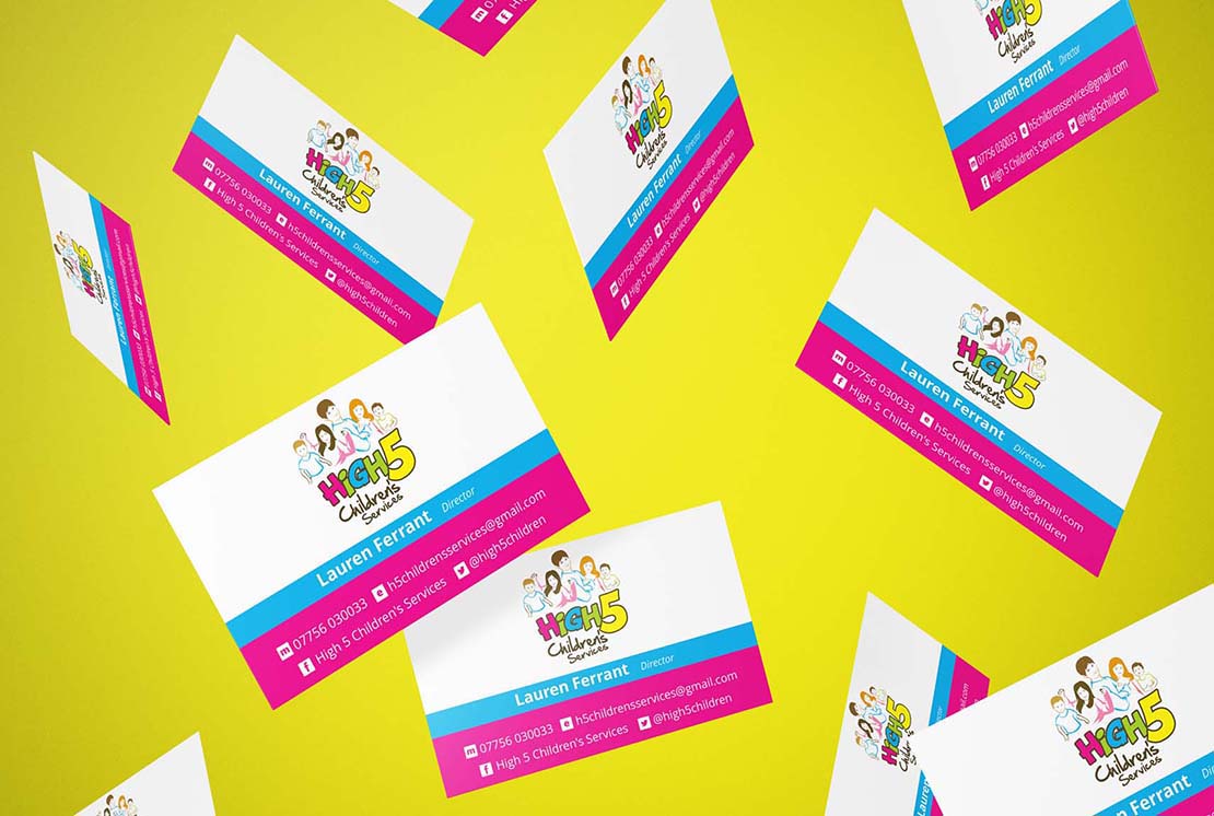 bespoke business cards for high 5 childrens services