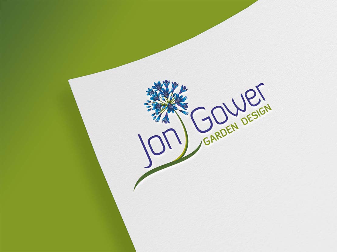 close up of jon gower garden design logo