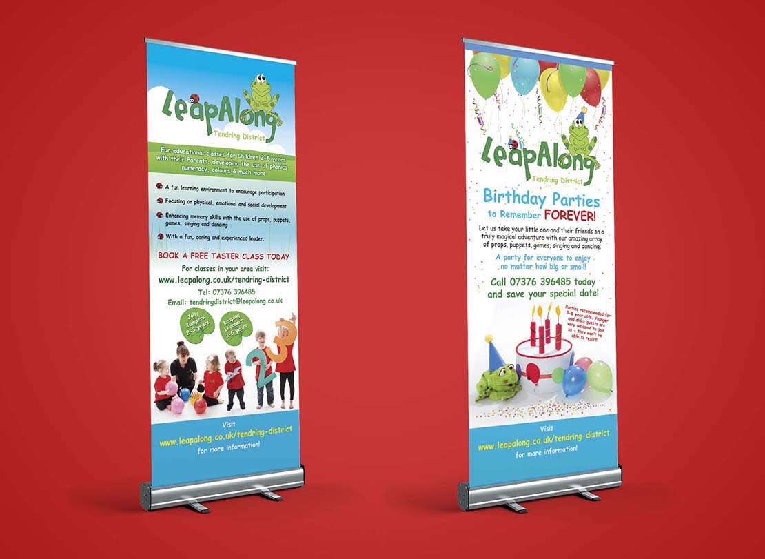 leapalong learning roller banner designs