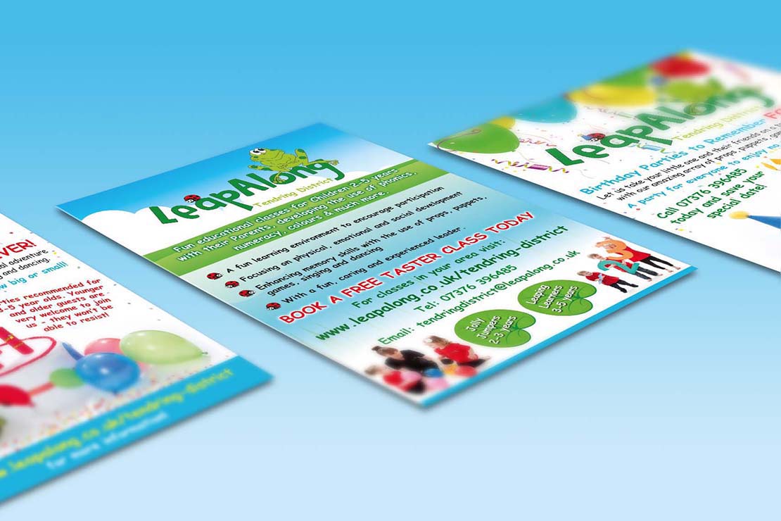 leapalong learning promotional poster designs