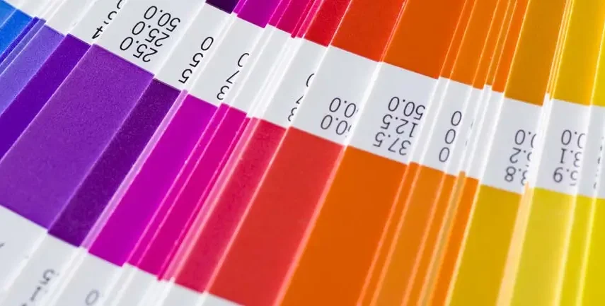 Colour swatches layered, print design Essex and digital printing banner