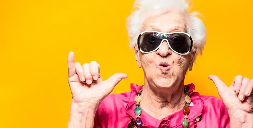 Cool grandma posing