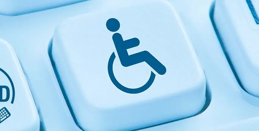 Wheelchair key on keyboard close up