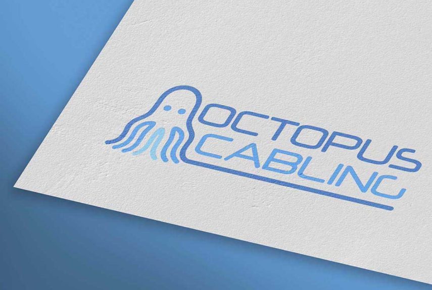 close up of octopus cabling's logo on a letterhead