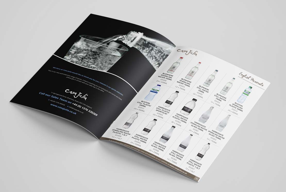 casa julia water catalogue opened