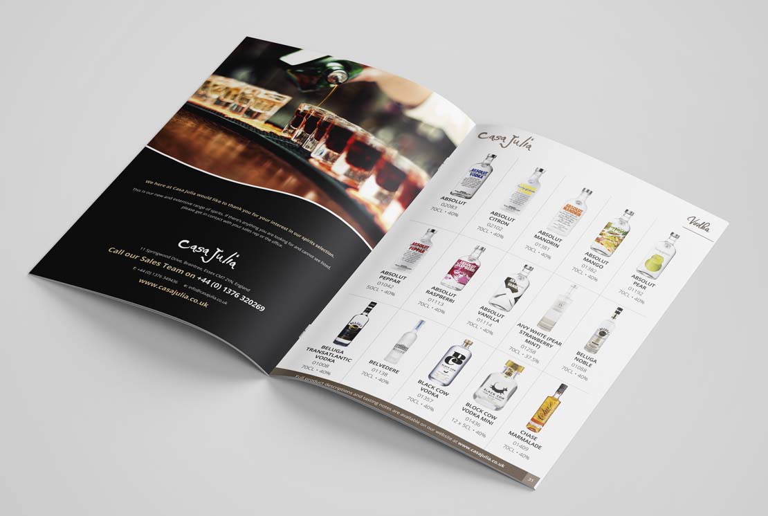 casa julia spirits catalogue opened