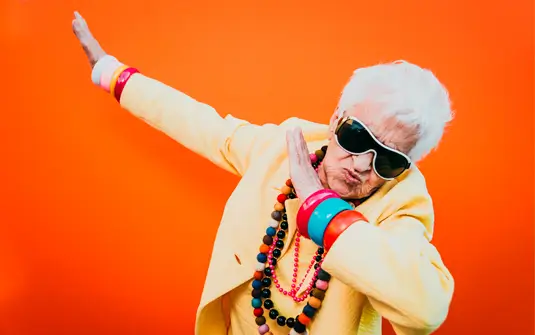 Make sure you brand identity is on point text with dabbing grandma