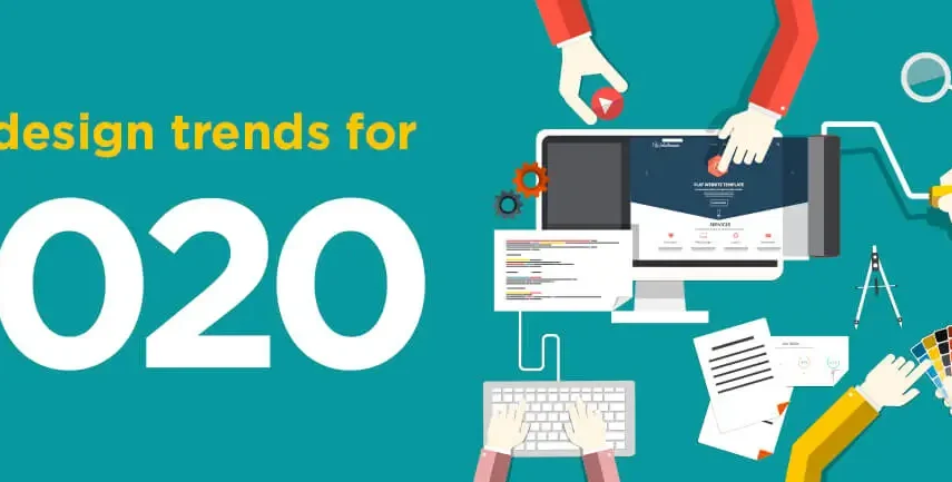 2020 Web design trends banner graphic
