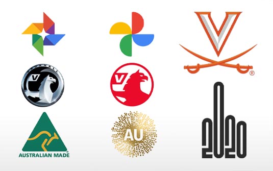 Eight logo designs banner for logo design packages