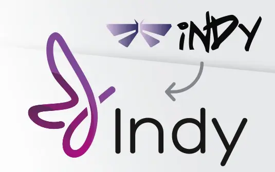 Old and new digital graphic INDY logo comparison