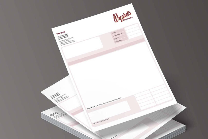 Business stationery for an Ipswich removal company.