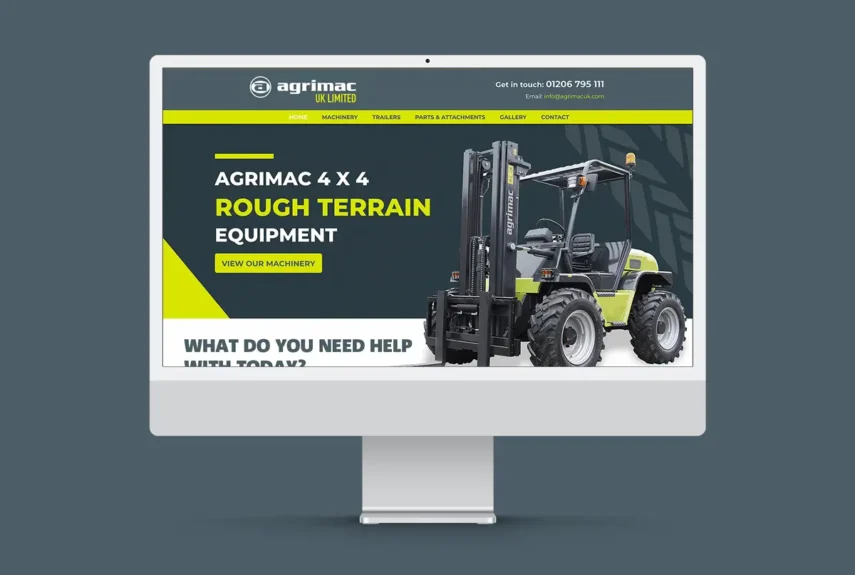 Agrimac business startup website package by web design agency Essex